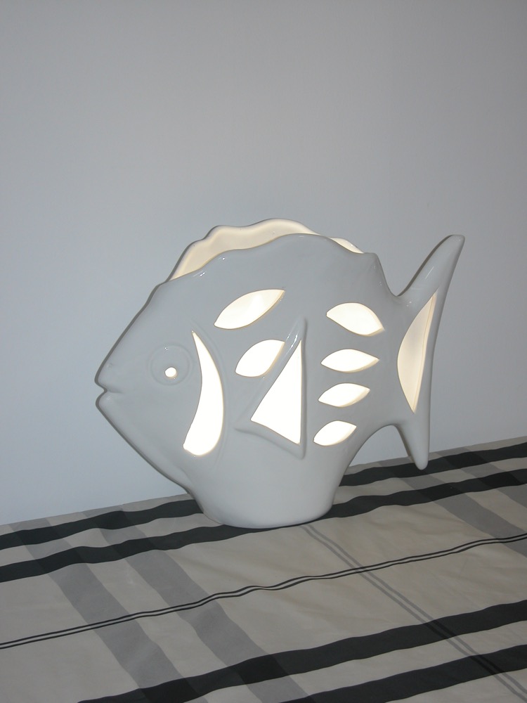 VTG Ceramic Fish Lamp